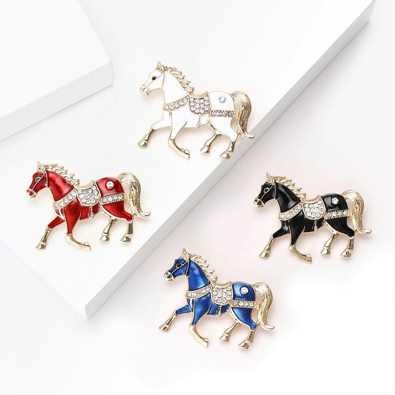 Prosperity Steed Enamel Brooch