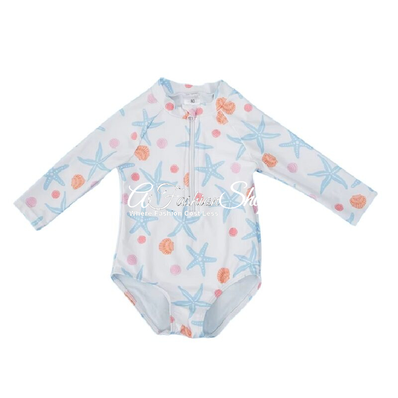 Girl One-piece Seashell Swimsuit Pull-On Style
