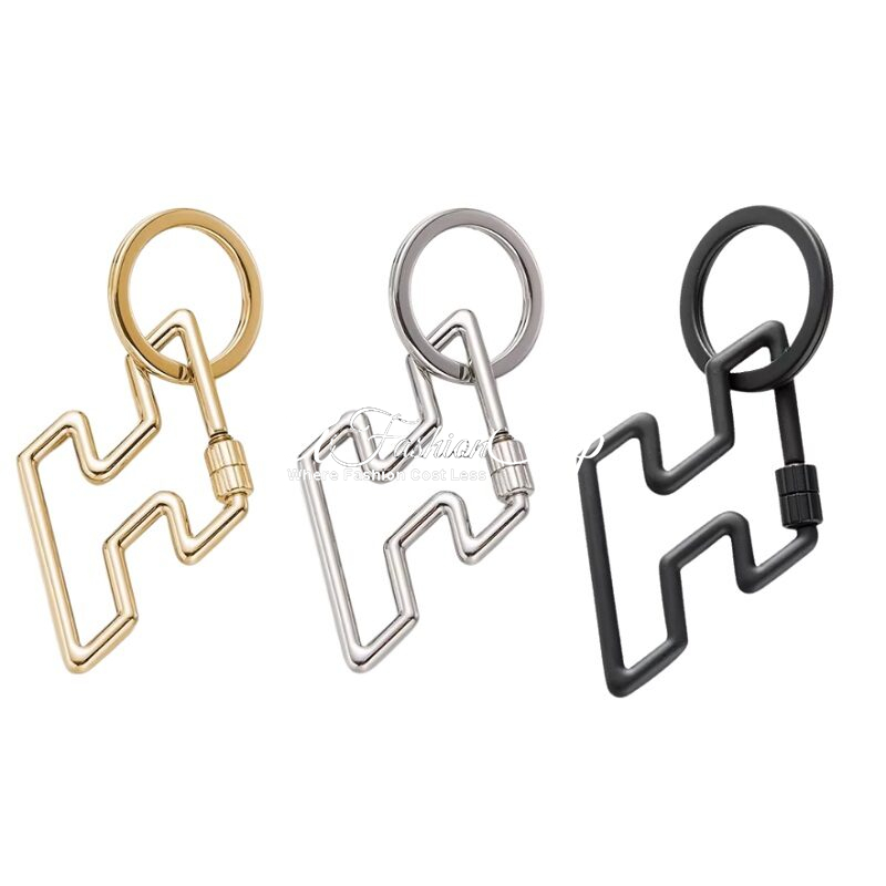 H Charm Keychain Stainless Steel