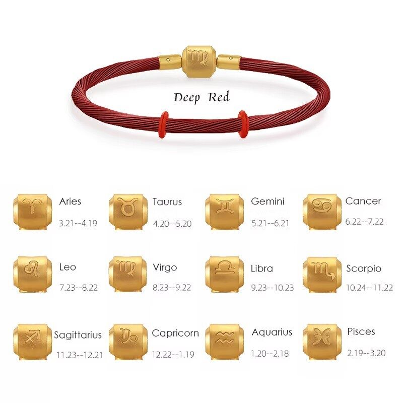 Prosperity Hand-Woven Leather: Zodiac Red Bracelet