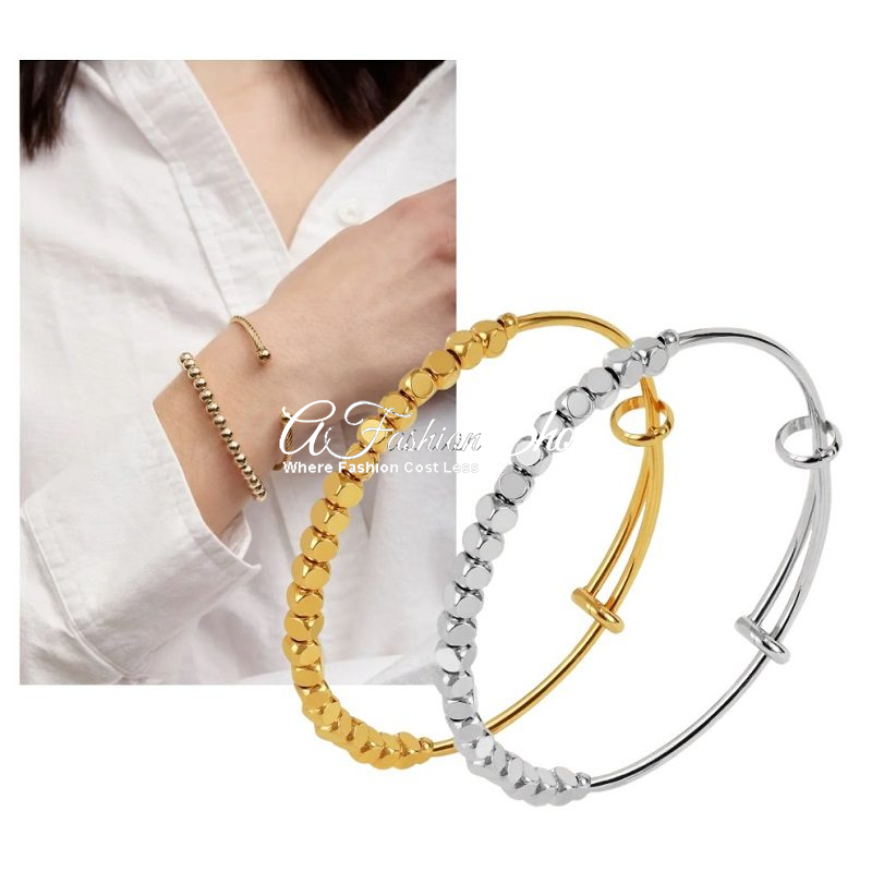 Goldie Bangle Gold Beaded Bracelet