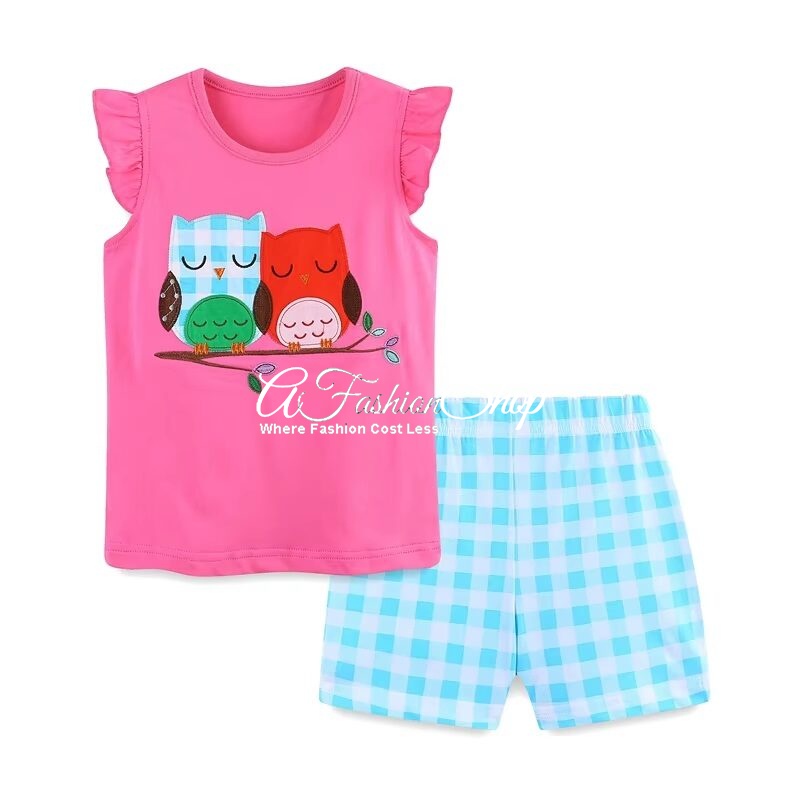 Pinky Sleeveless Tee With Matching Shorts