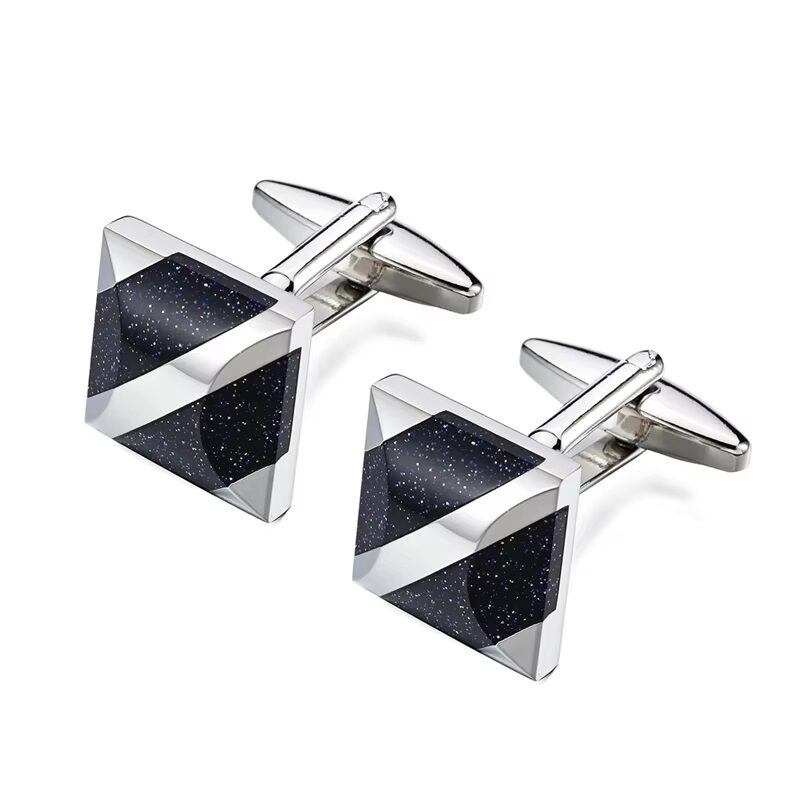 Blue Sandstone Square Cufflinks