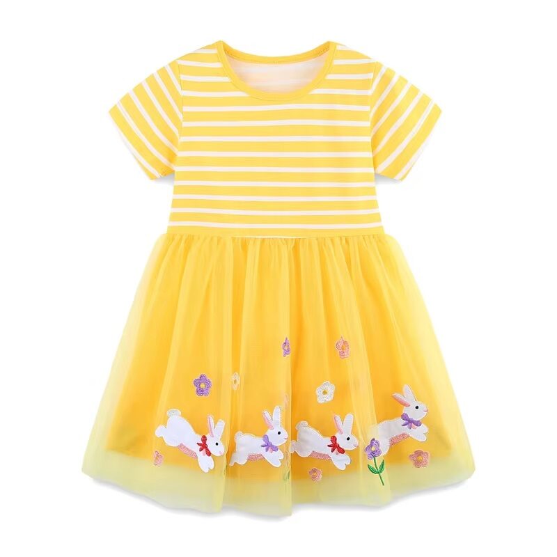 Sunny Stripes & Garden Bunny Princess Gown