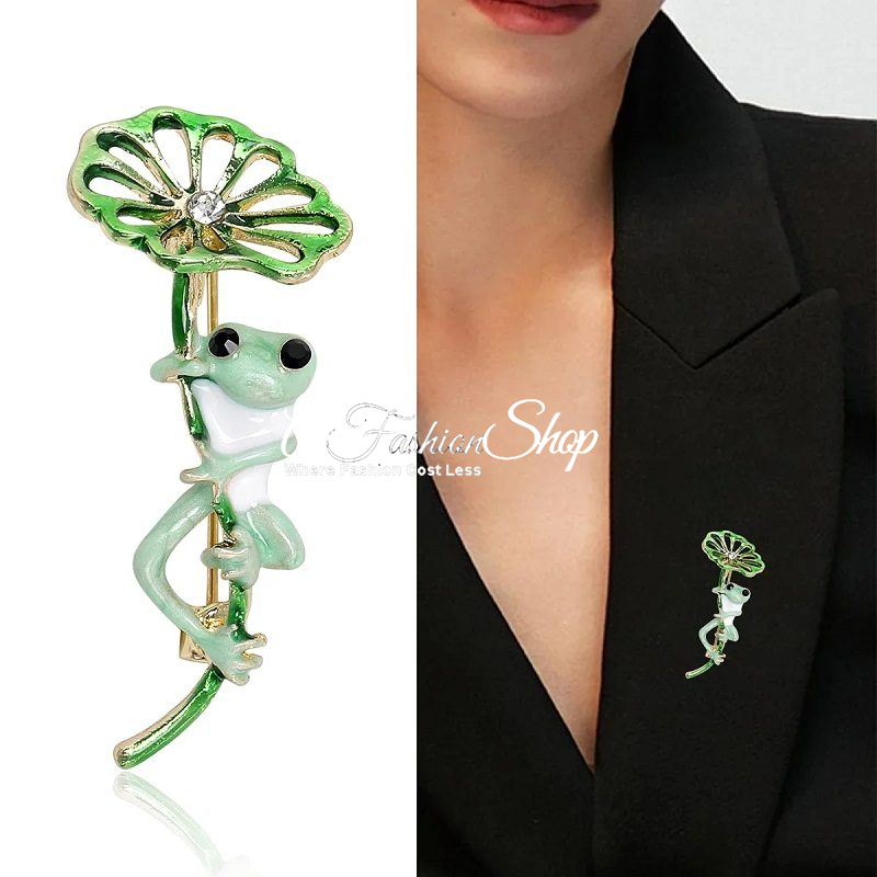 Ribbit The Frog Green Brooch Lapel