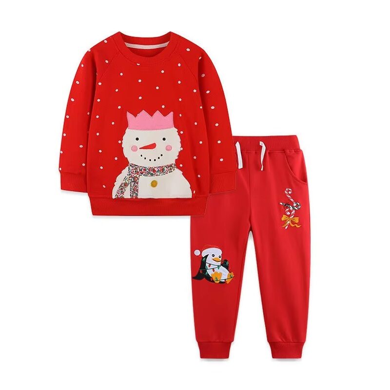 2pcs Sweatshirt Sweatpants Holiday Christmas Long Sleeve