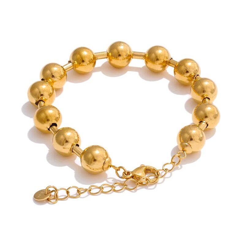 Dazzler Round Beads Gold Bracelet
