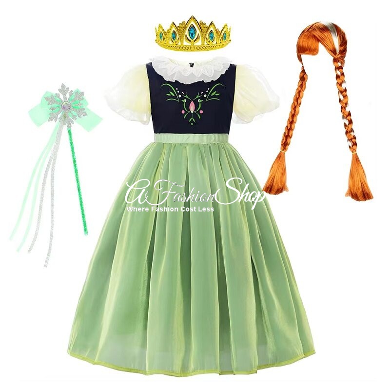 Princess Anna Halloween Dress-up With Wig