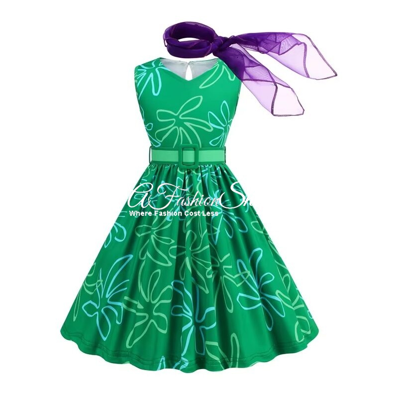 Inside Out Sadness Green Costume Party Dress
