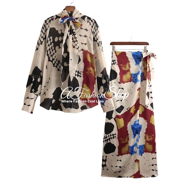Women’s Blouse And Skirt Earthy Tone Batik Chic