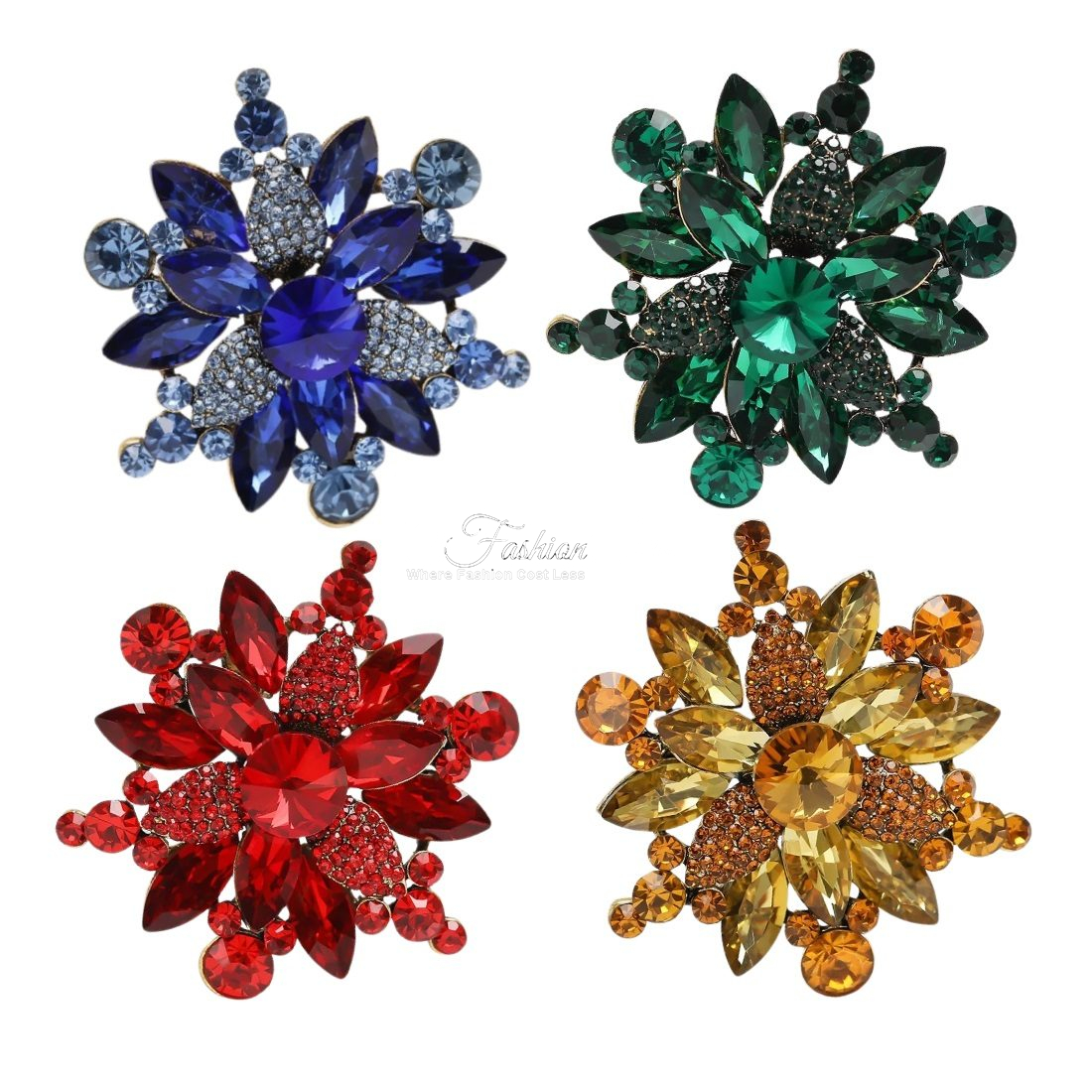 Night Star Colorful Crystal Brooch