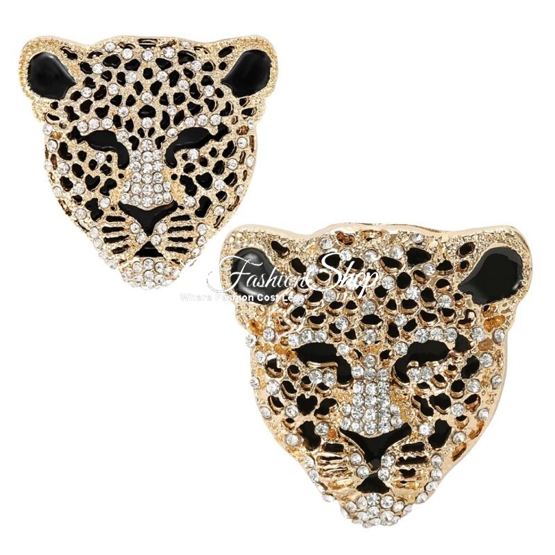 Leopard Crystal Brooch 2 Sizes