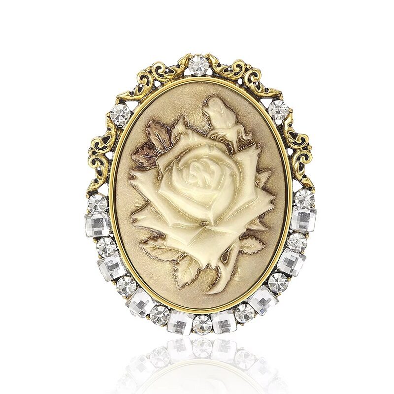 Victorian Embossed Rose Brooch