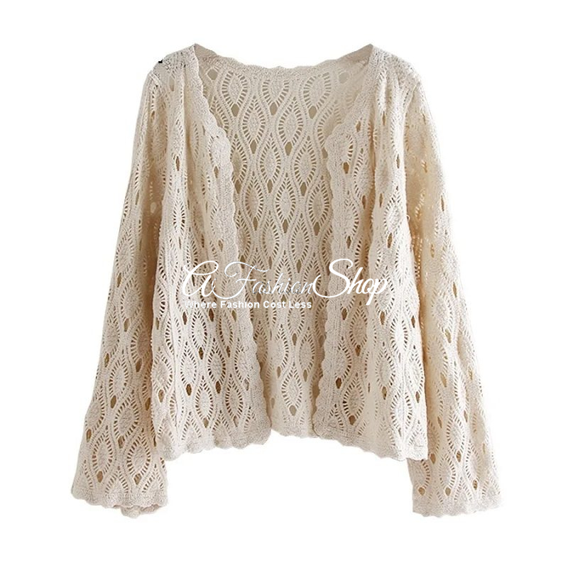 Women’s Cardigan Blouse With Deep V-neck