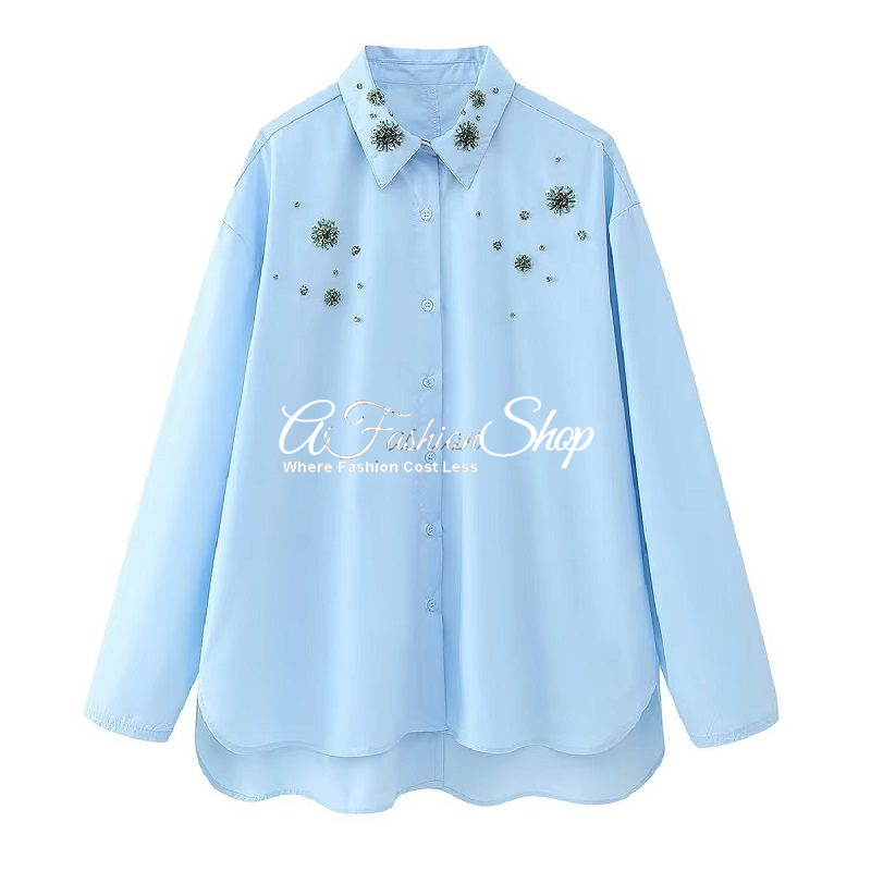 Everly Embellished Long Sleeve Blouse Crush On You