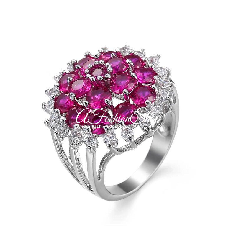 Bloom In Style Ruby Crystal Ring