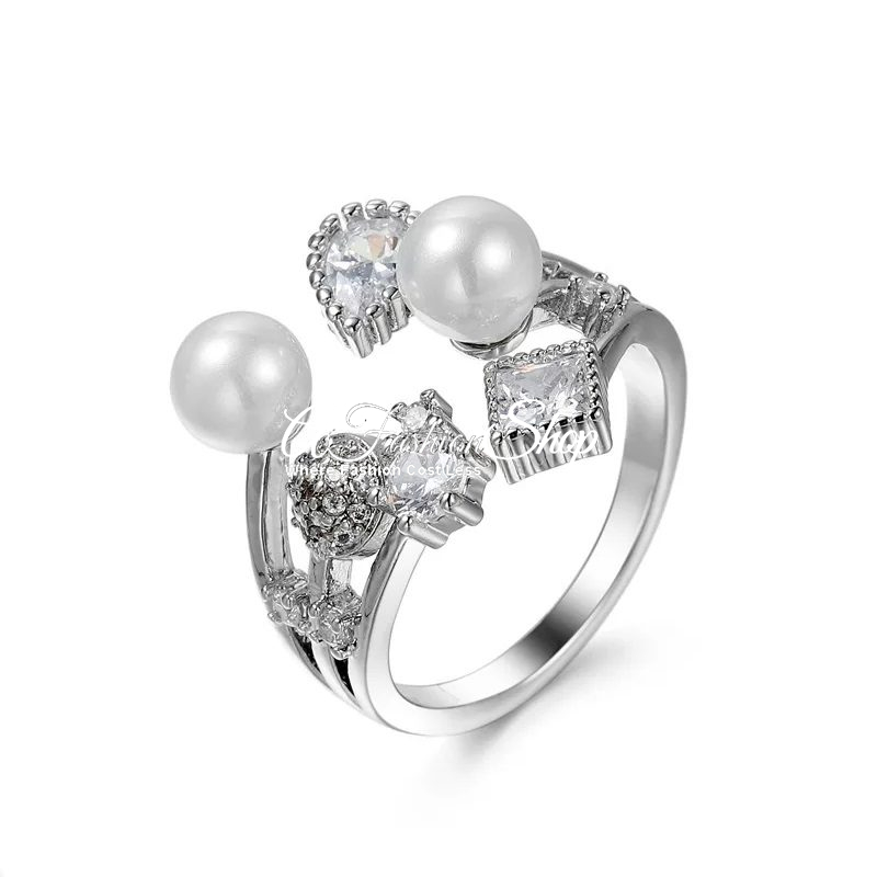 Craze Pearl Ring Resizable Band