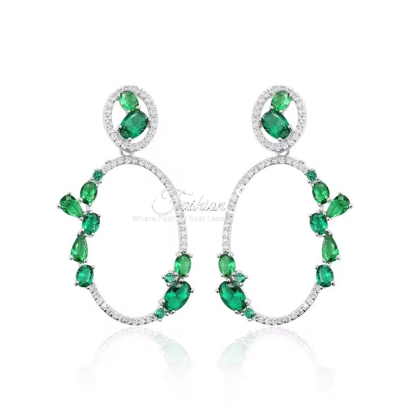 Cindy Color Stone Chandelier Earrings