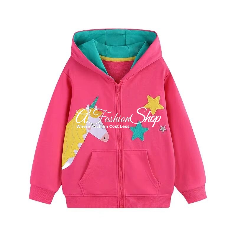 Girl’s Zip-up Hoodie Celestia Color Hotpink