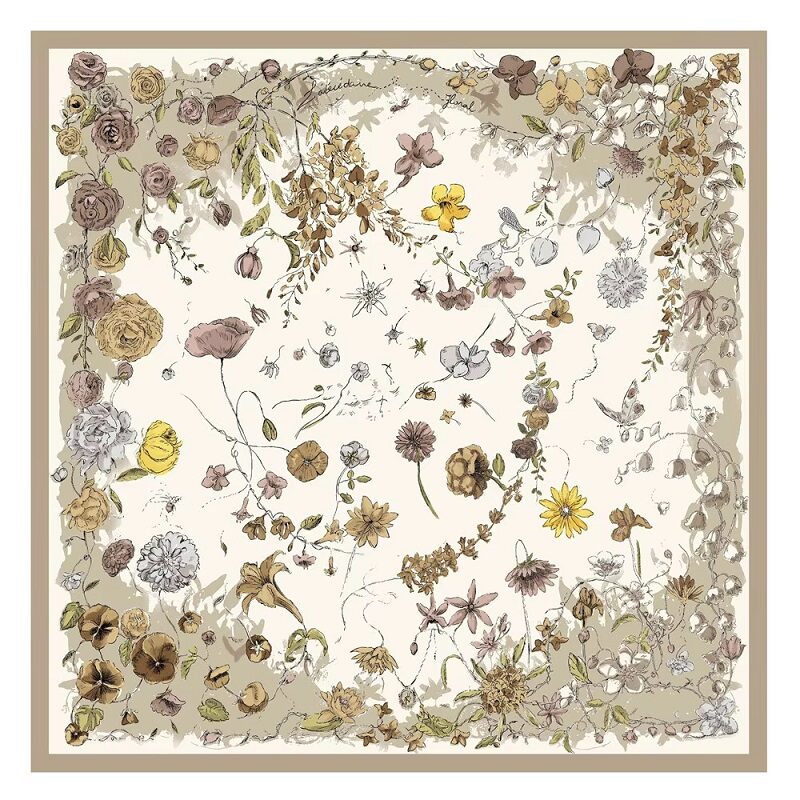 Papillon Garden Silk Square Scarf