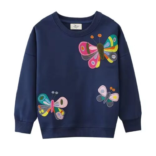 Girls’ Butterfly Embroidered Free Spirit Sweater