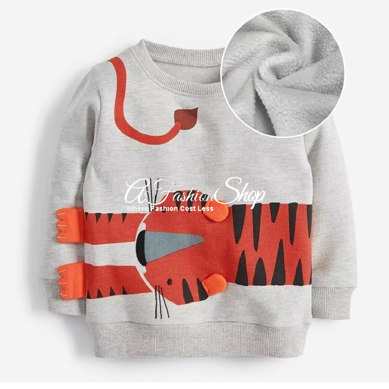Boy Sweater Crouching Tiger Grey/Orange