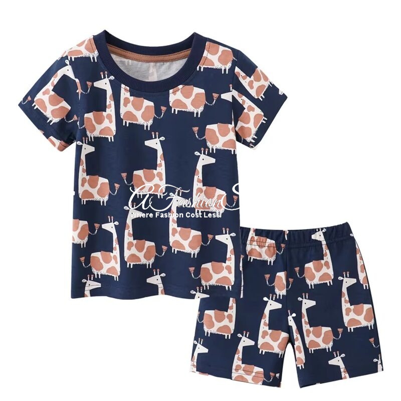 Zoodle Tee & Shorts Set of 2 Navy Blue