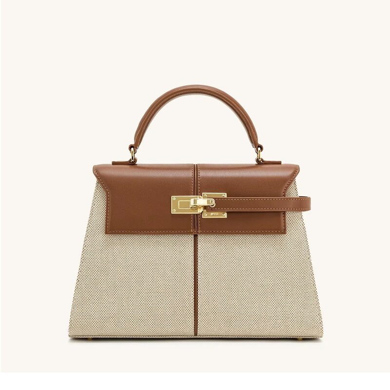 Premium Off-White Textured Kelly-Style Bag