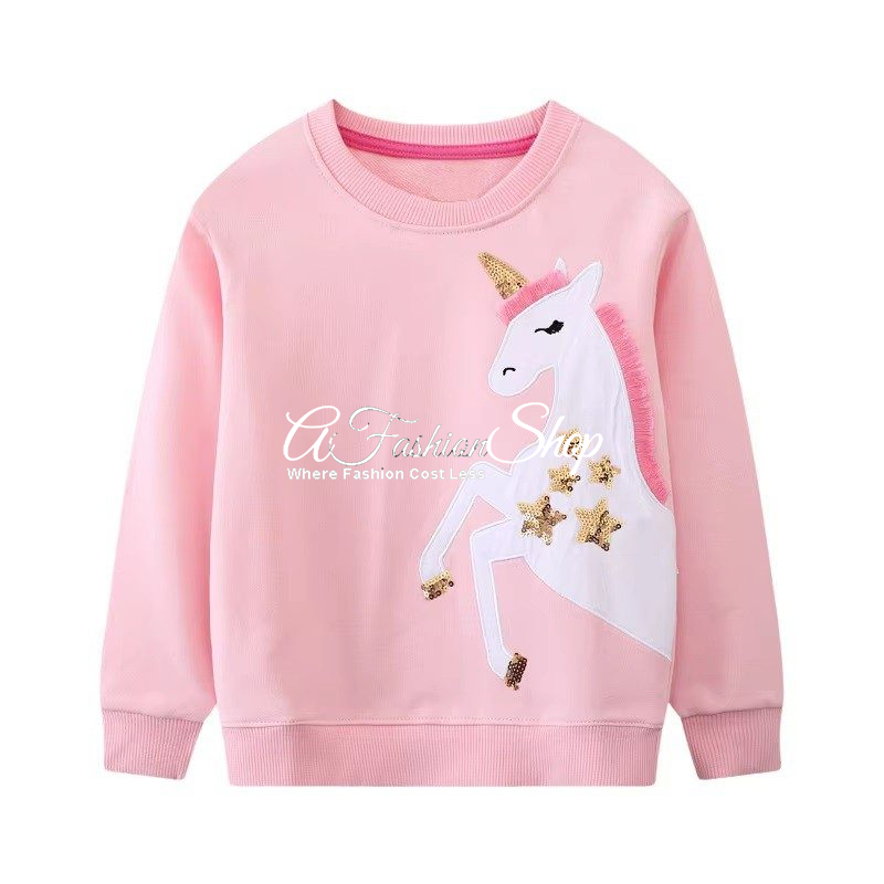 Petit Bod Unicorn Pull Over Gold Sequin