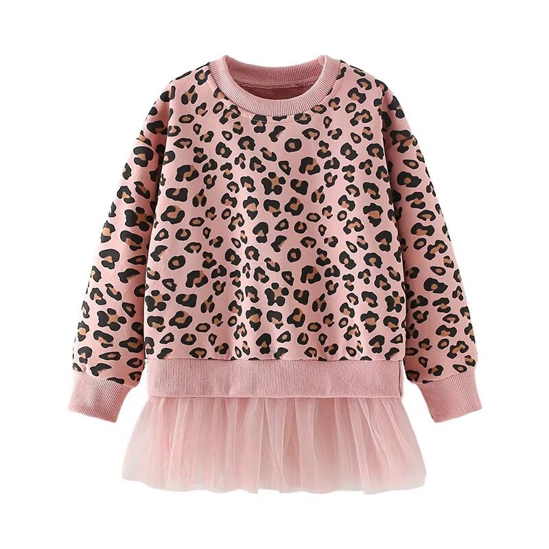 Girls’ Animal Print Tutu Sweatshirt Leopard Luxe