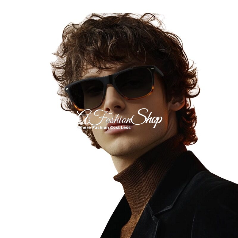 Aurora Polarized Square Men’s Retro Sunglasses