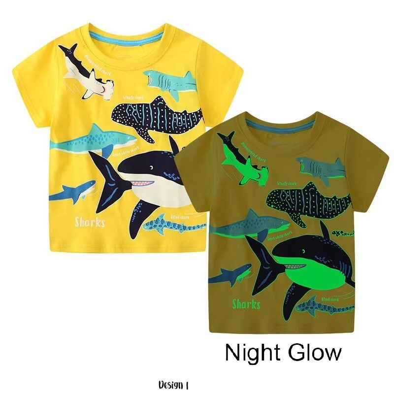 Night Glow Boys T-Shirt Shark Bioluminescence