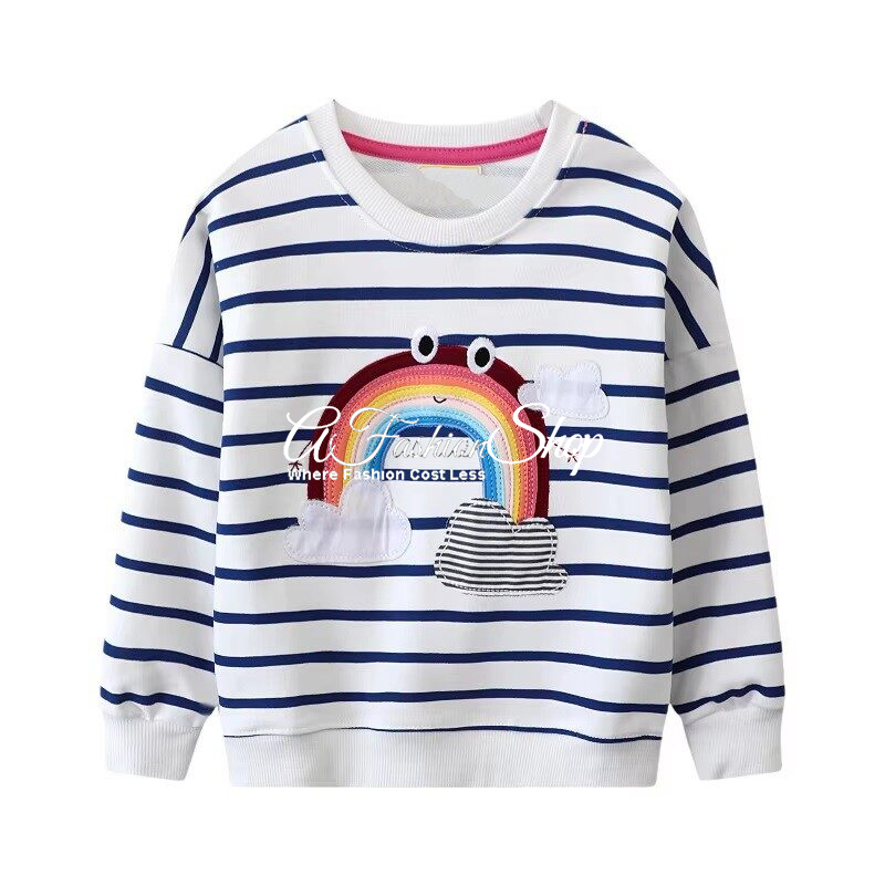 Sophie The Rainbow Pull Over Black White Stripes
