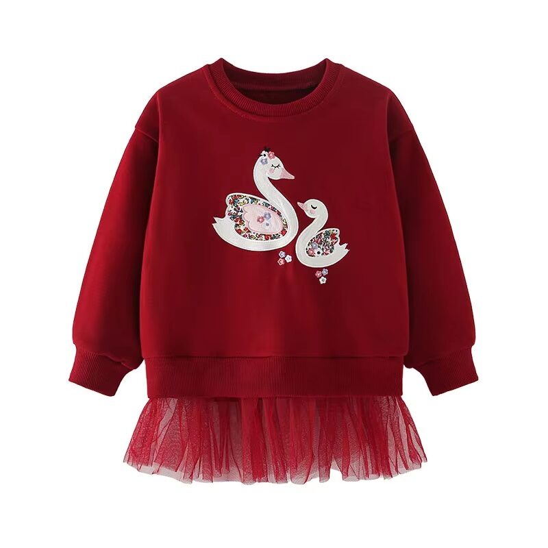 Swan Princess Long-Sleeve Tutu Sweatshirt