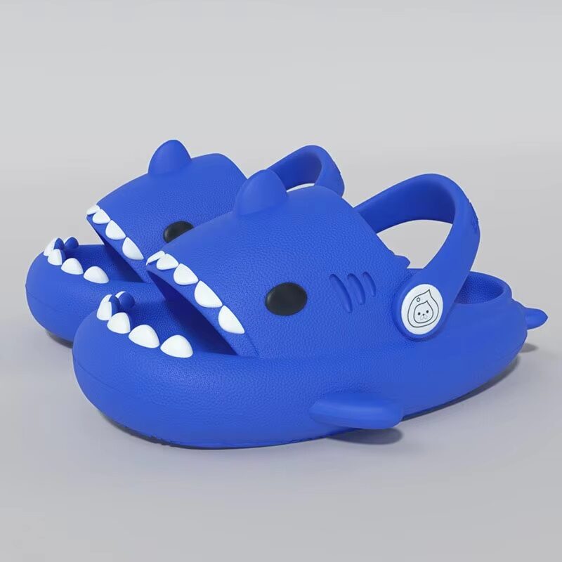 BubbleBite Shark Beach EVA Sandals Blue
