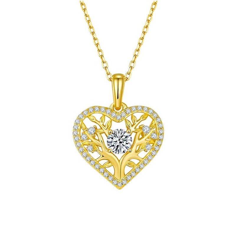 Heritage Radiance Golden Tree Of Life Heart Necklace